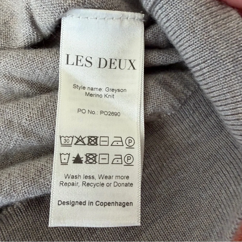 Les Deux $159 Greyson Merino Wool Crew Knit Sweater Men’s Large Taupe Copenhagen